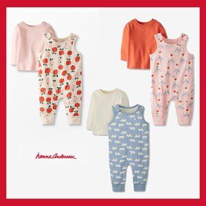 Lot of 3 Hanna Andersson overall sets 2T girls EUC